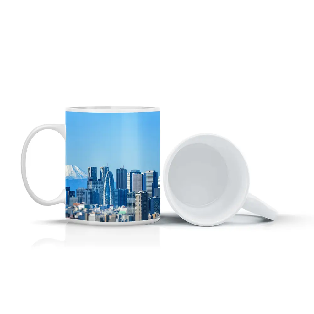 Tokyo Skyline Mount Fuji Blue Sky – Mugs