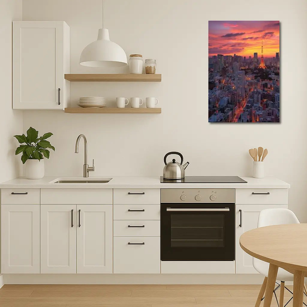 Tokyo Tower Skyline at Fiery Sunset – Wall Art