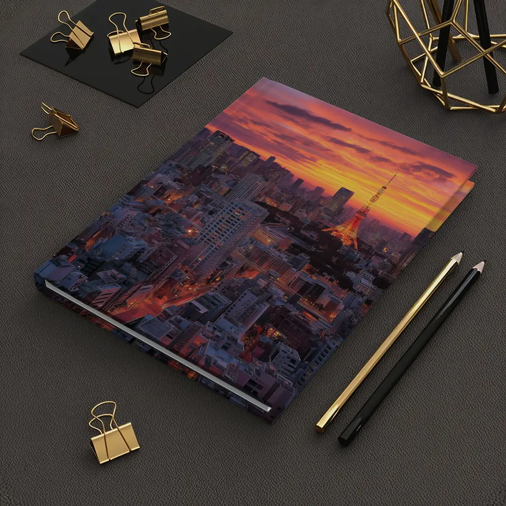 Tokyo Tower Skyline at Fiery Sunset – Notebooks