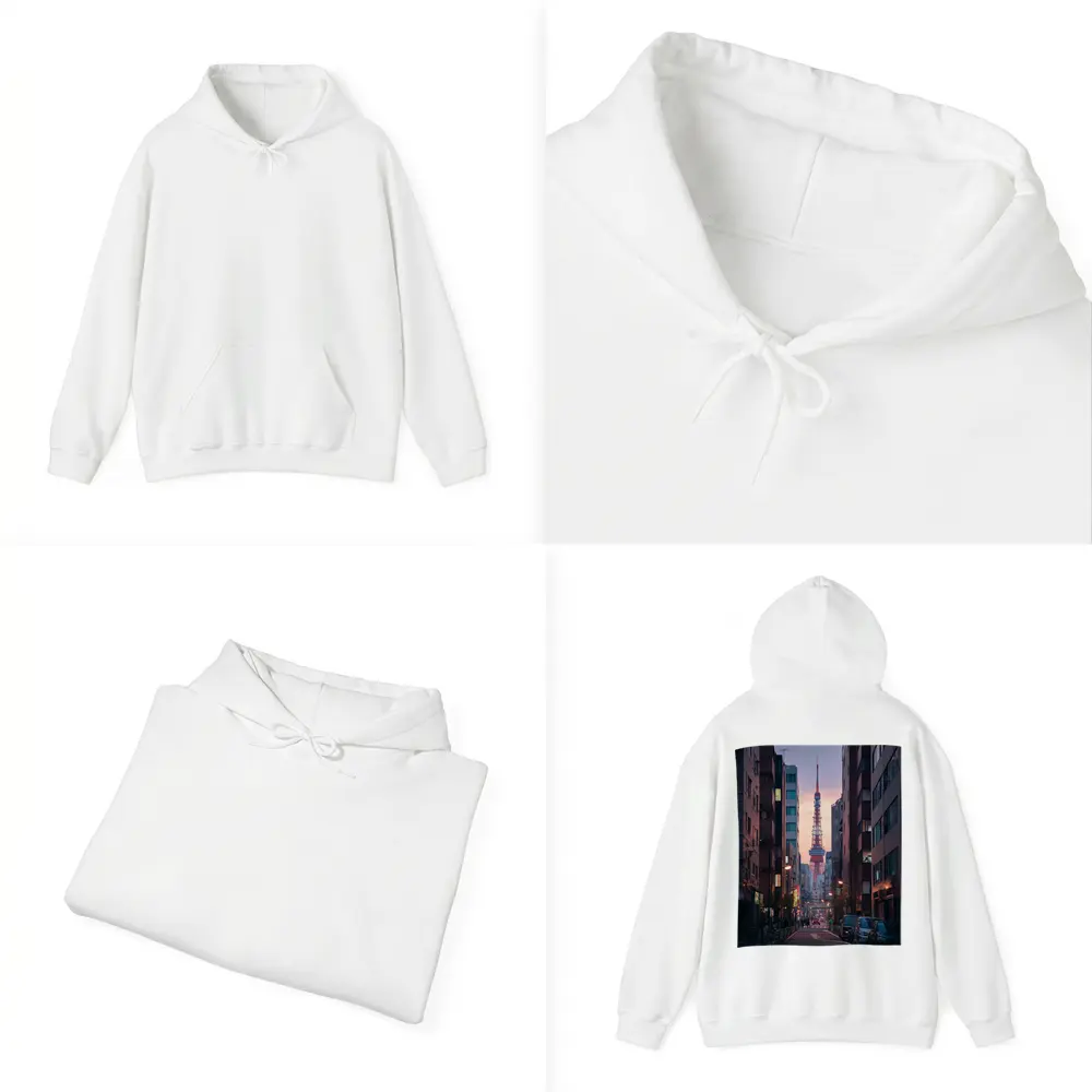 Tokyo Tower At Dusk City Street – Hoodies