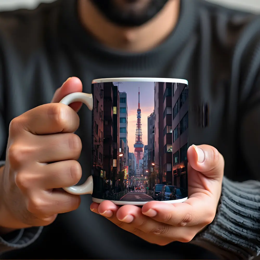 Tokyo Tower At Dusk City Street – Mugs