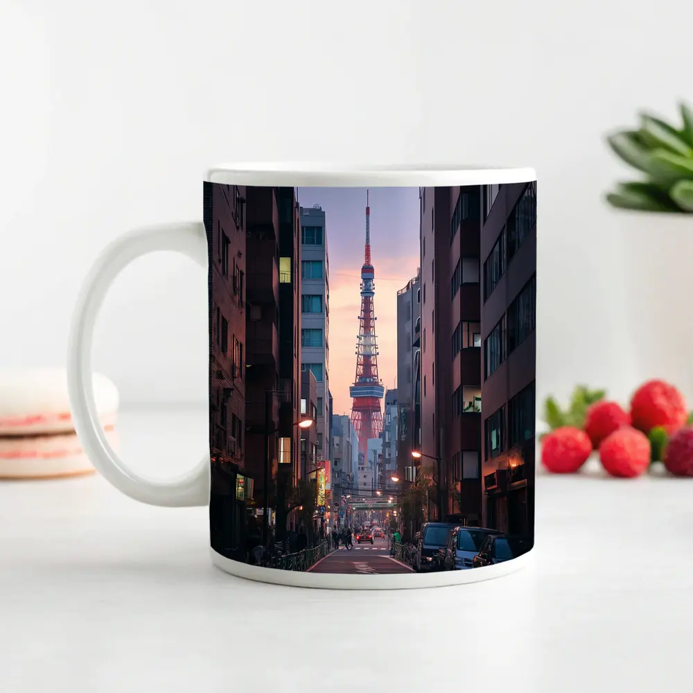 Tokyo Tower At Dusk City Street – Mugs