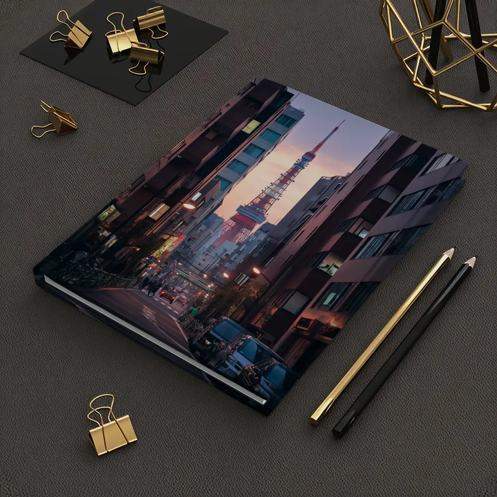Tokyo Tower At Dusk City Street – Notebooks