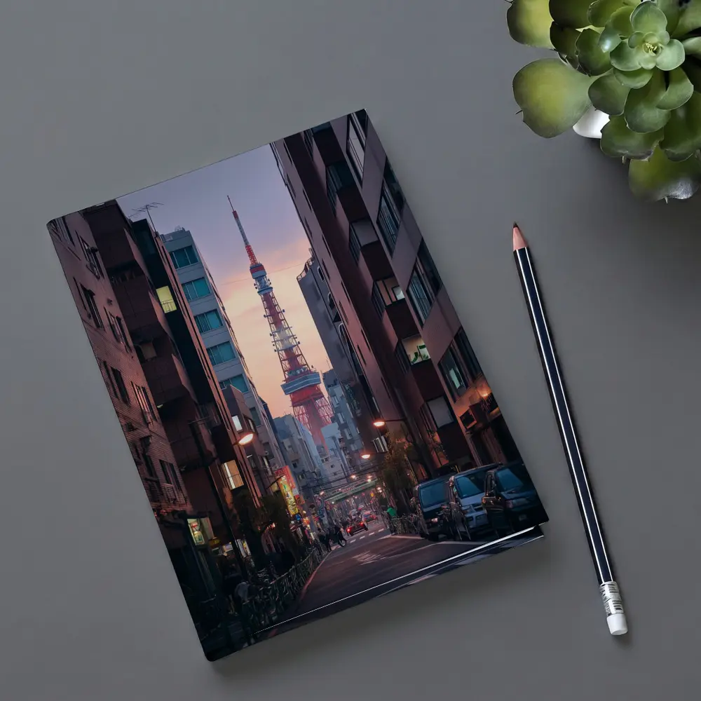 Tokyo Tower At Dusk City Street – Notebooks