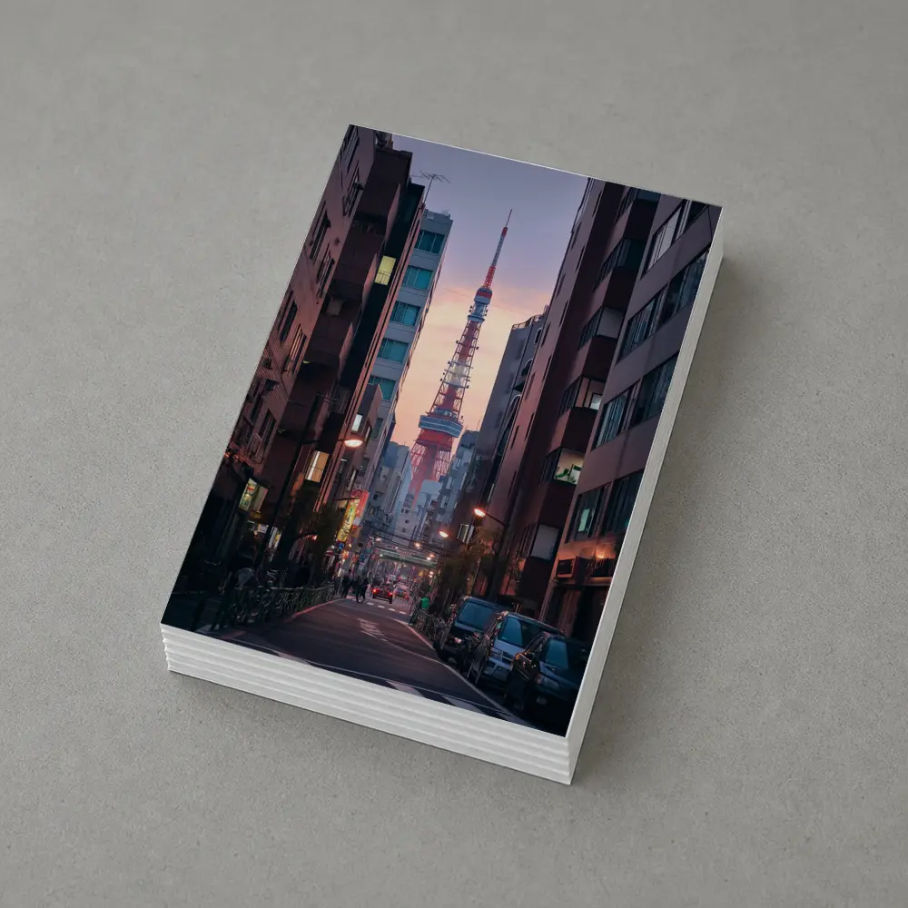 Tokyo Tower At Dusk City Street – Postcards