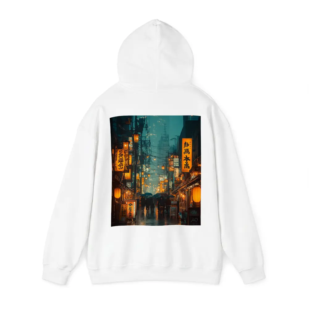 Rainy Tokyo Street Glowing Lanterns Night – Hoodies