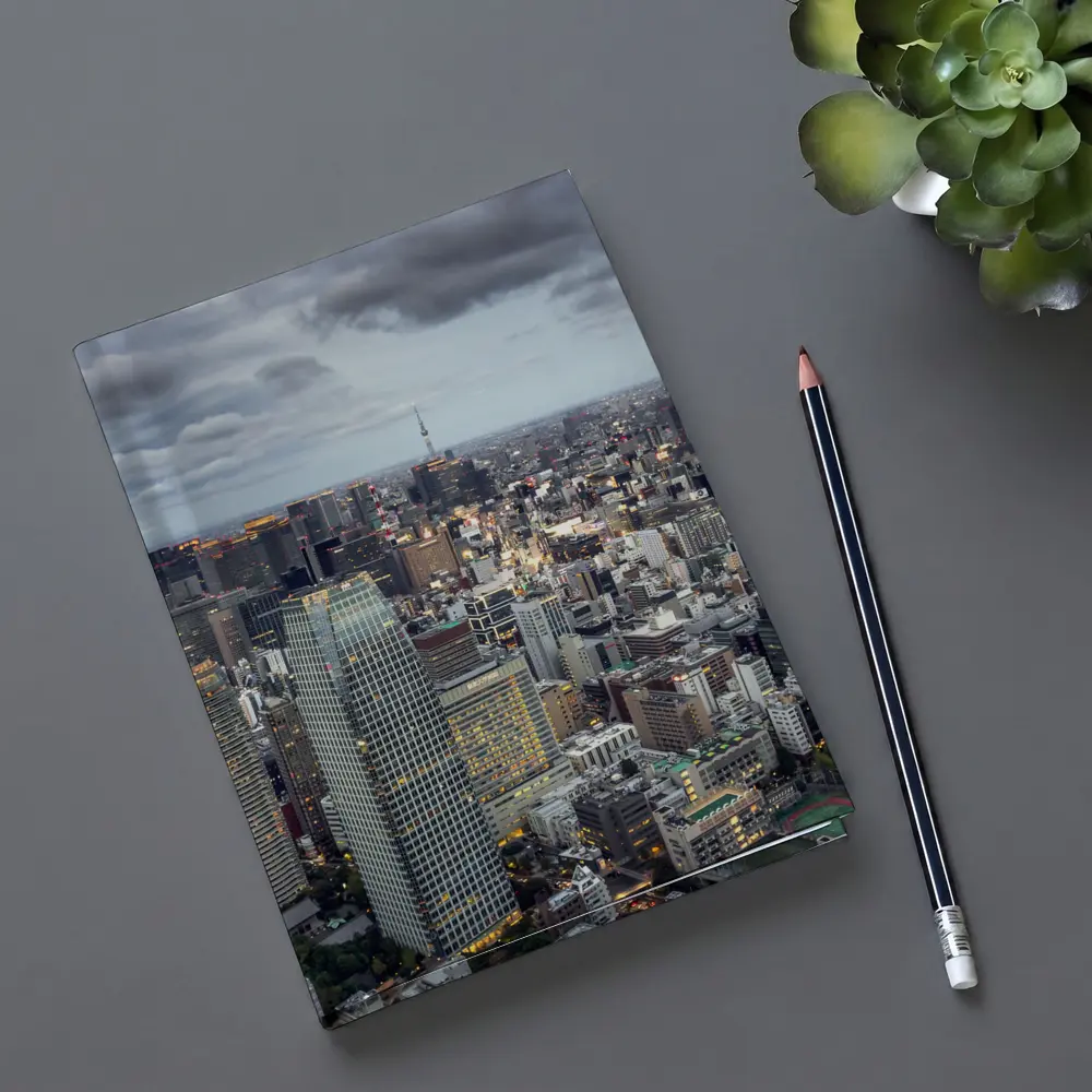 Tokyo Skyline Aerial View Cloudy Dusk – Notebooks