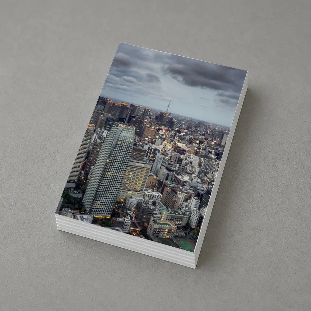 Tokyo Skyline Aerial View Cloudy Dusk – Postcards