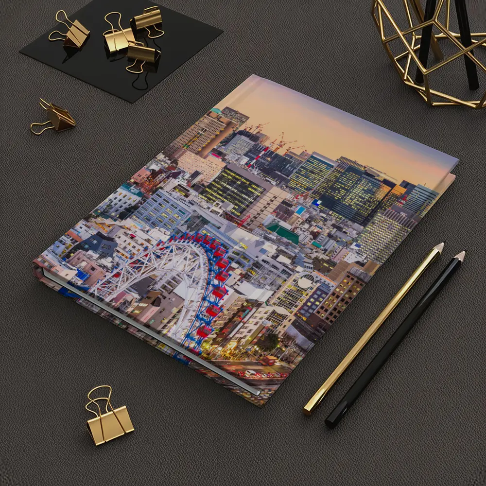 Osaka City Skyline at Dusk Ferris Wheel – Notebooks