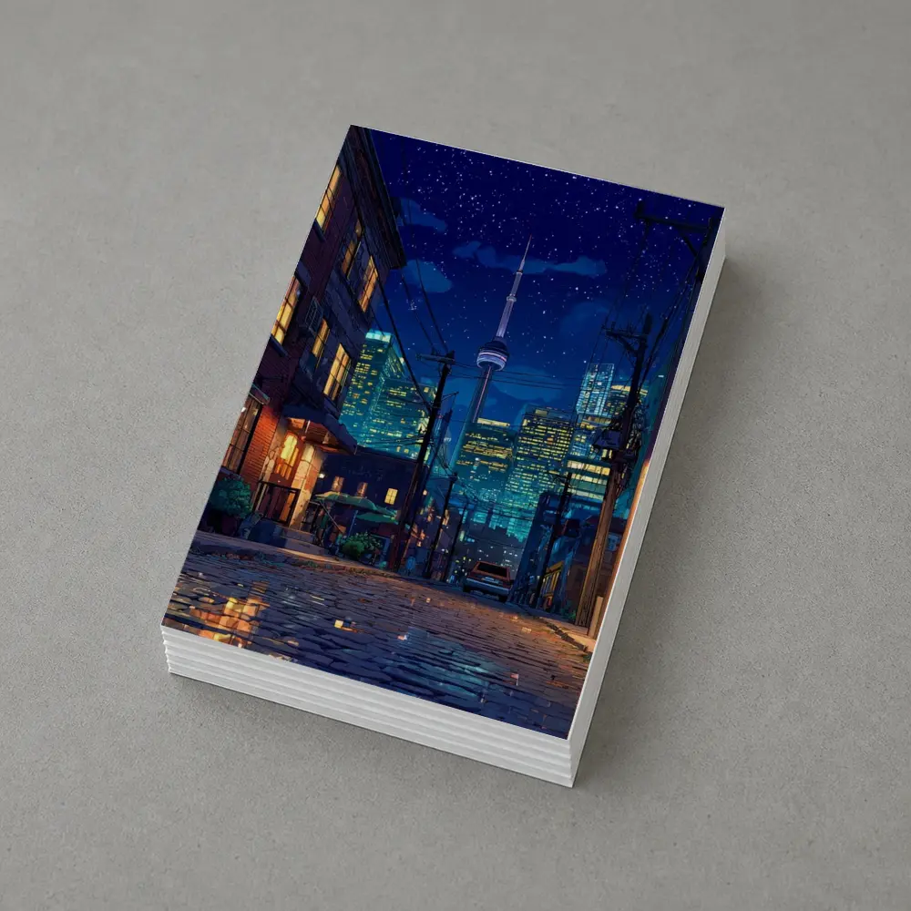Toronto CN Tower Anime Night Street Scene – Postcards