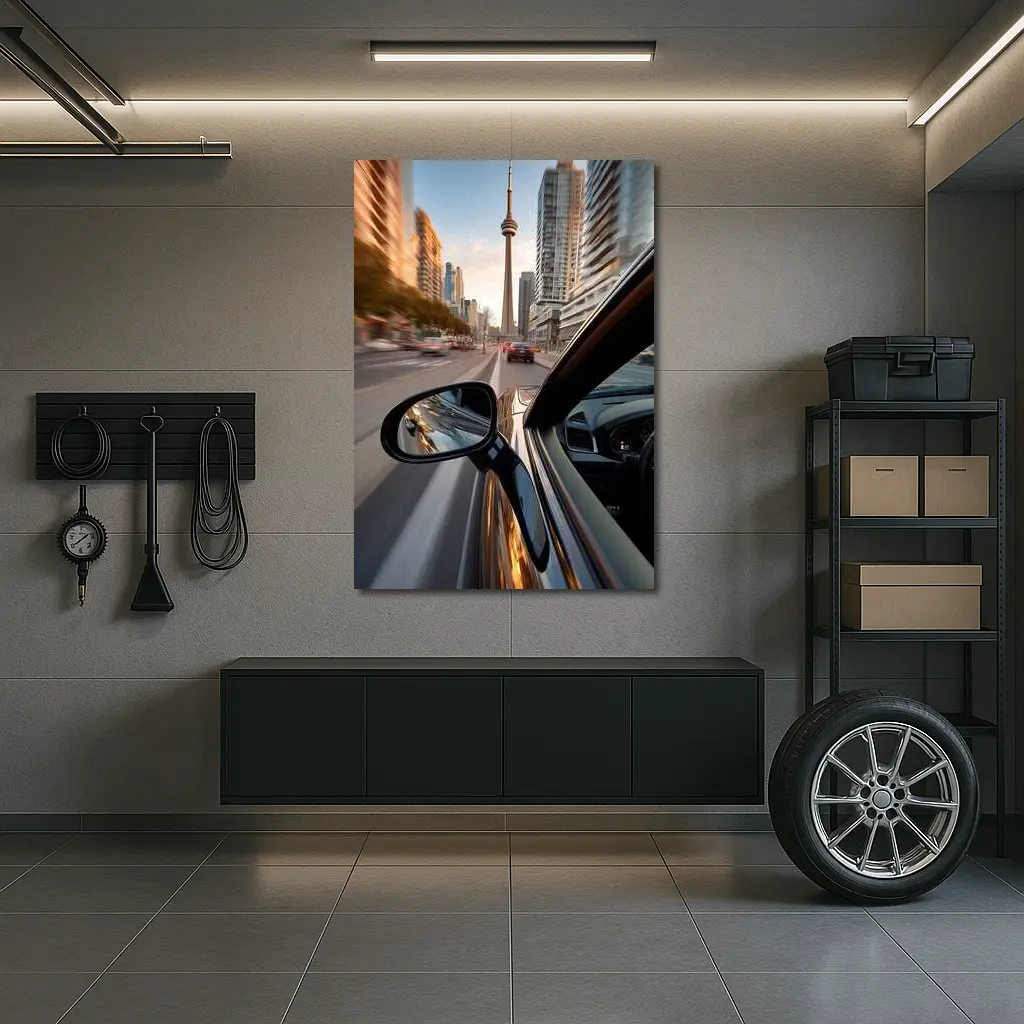 Car Side Mirror CN Tower Toronto Drive – Wall Art