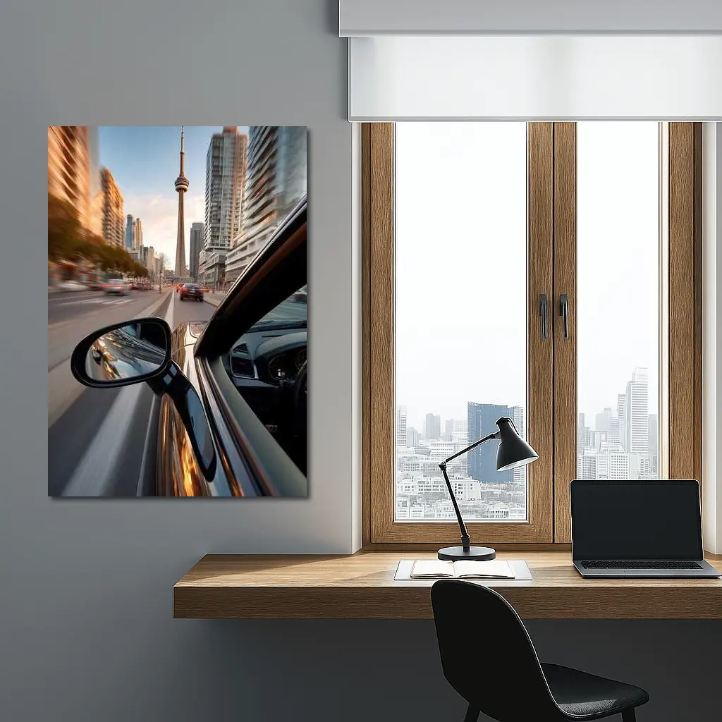 Car Side Mirror CN Tower Toronto Drive – Wall Art