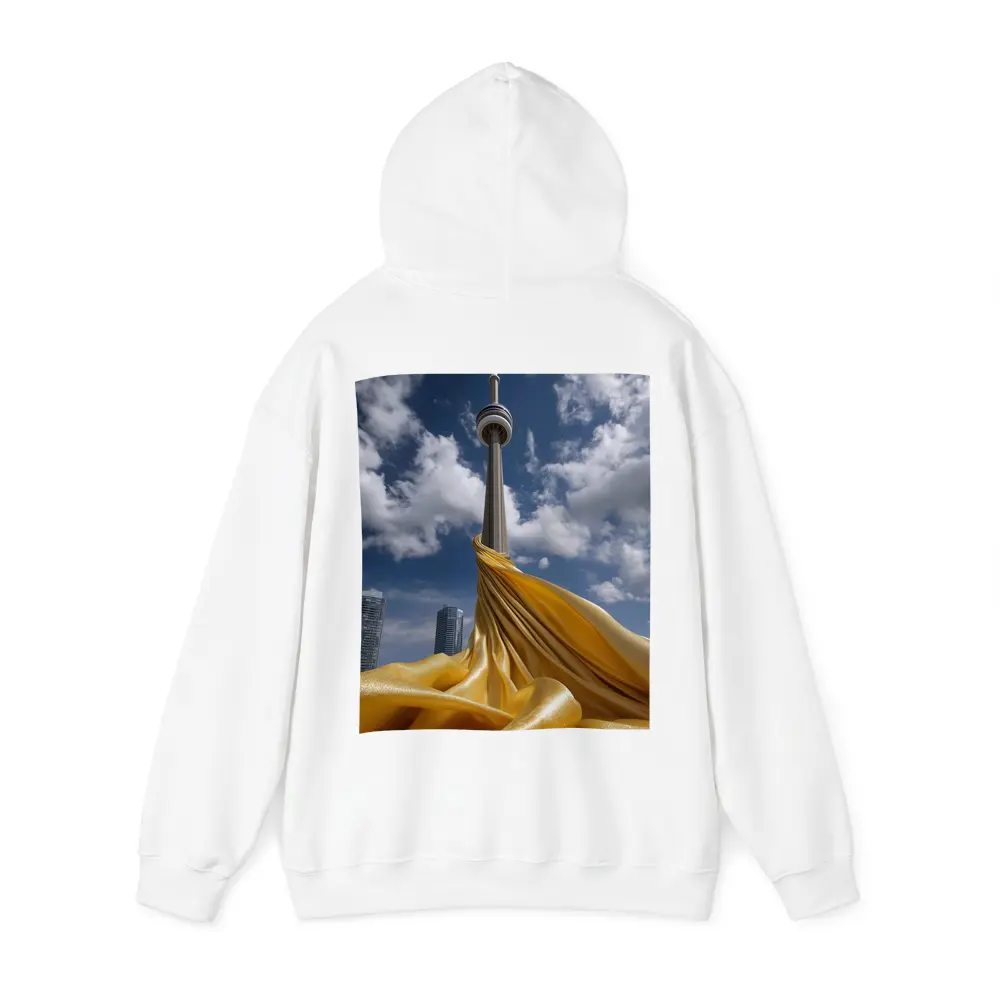 CN Tower Gold Silk Fabric Toronto Sky – Hoodies