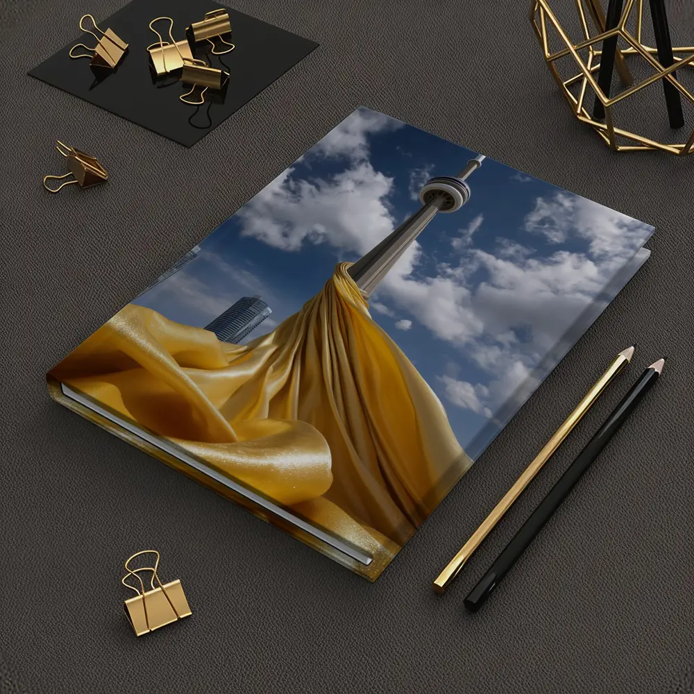 CN Tower Gold Silk Fabric Toronto Sky – Notebooks