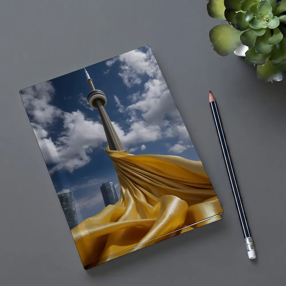 CN Tower Gold Silk Fabric Toronto Sky – Notebooks