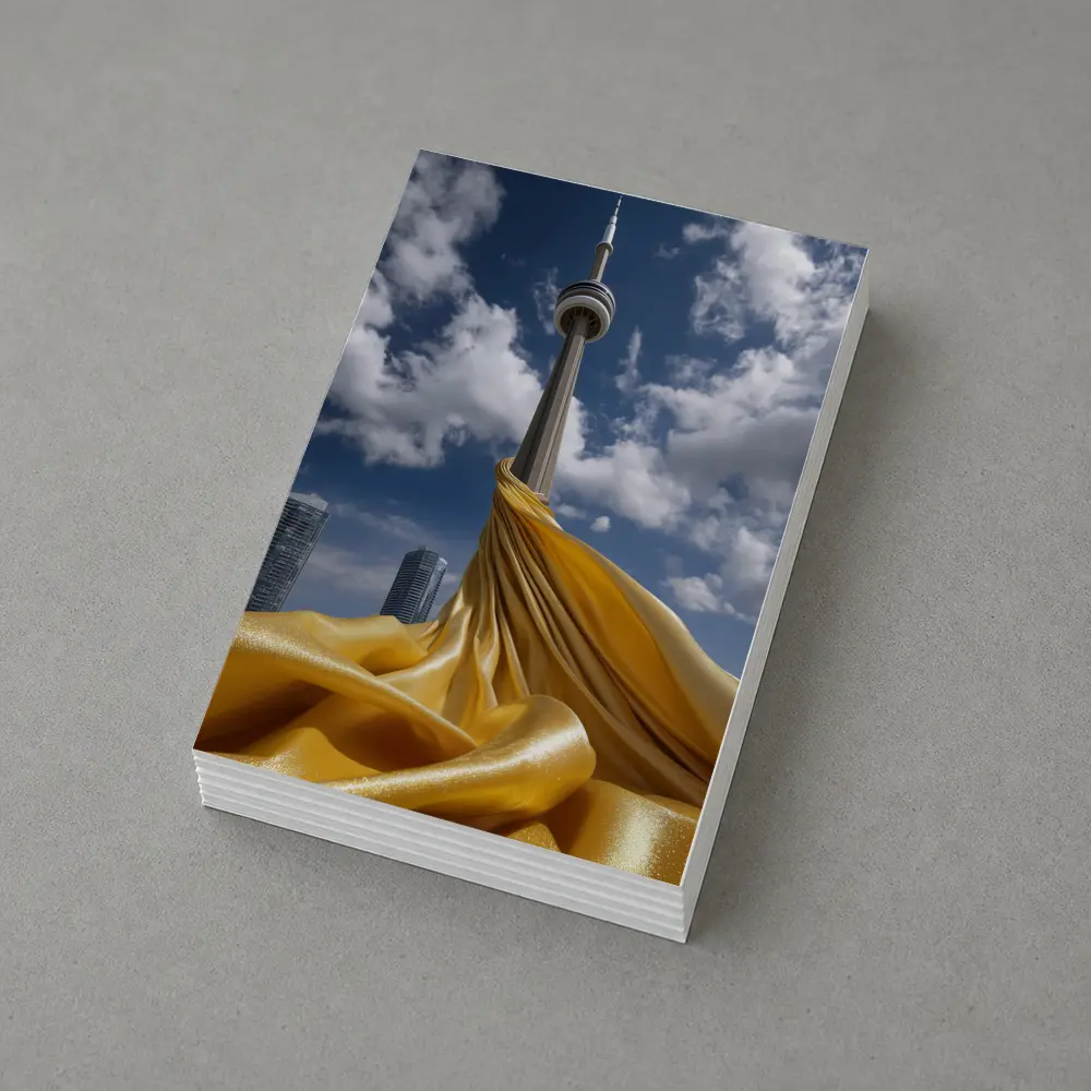 CN Tower Gold Silk Fabric Toronto Sky – Postcards