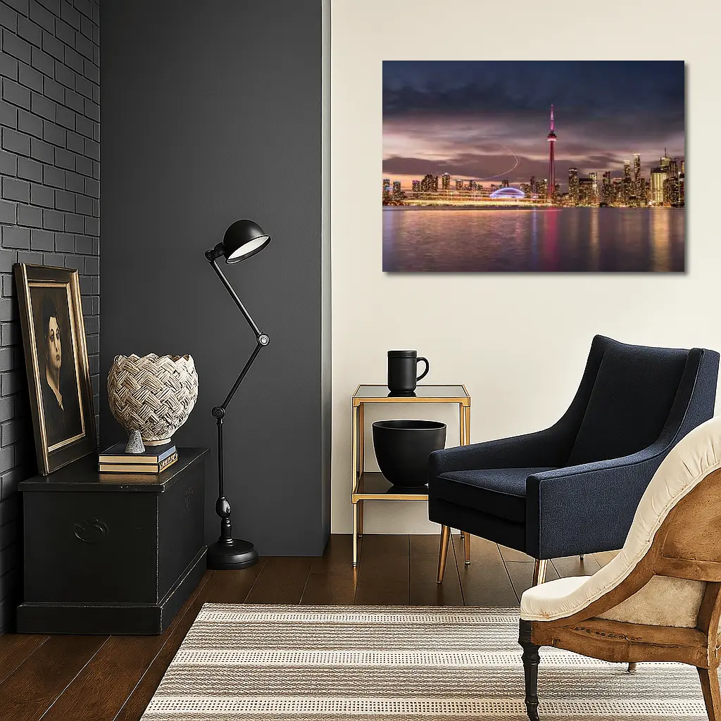 Toronto Skyline CN Tower Dusk Waterfront – Wall Art