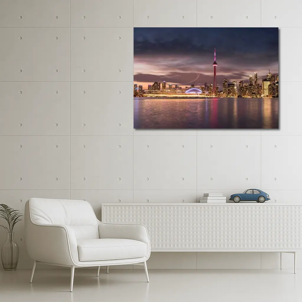 Toronto Skyline CN Tower Dusk Waterfront – Wall Art