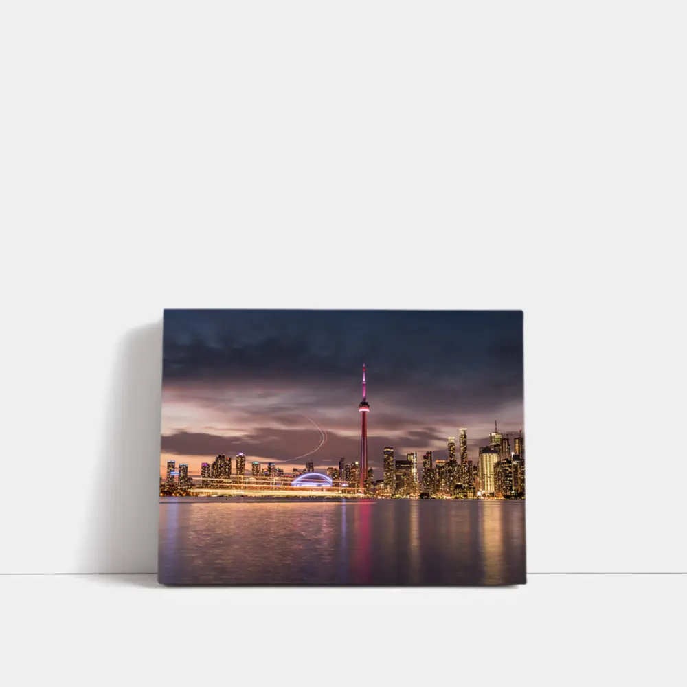 Toronto Skyline CN Tower Dusk Waterfront – Wall Art