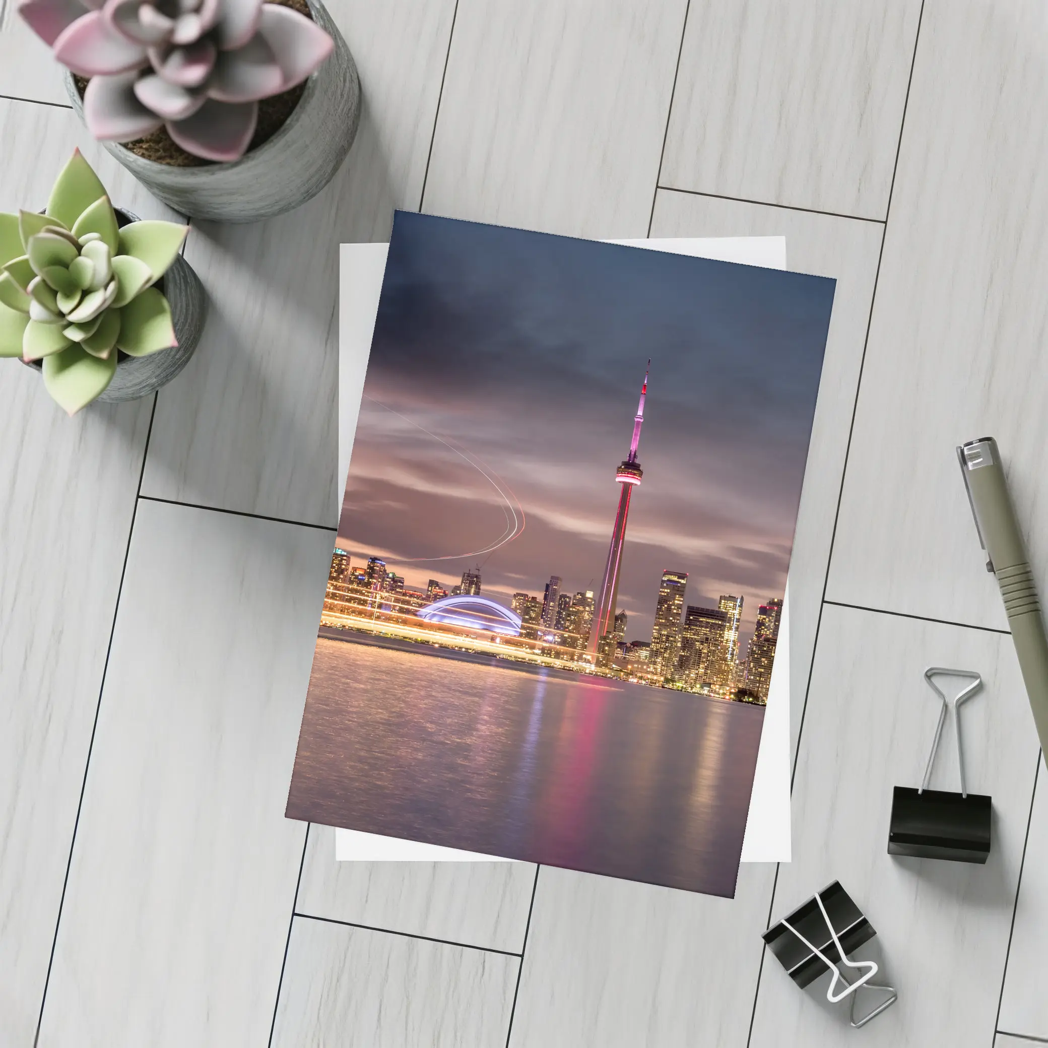 Toronto Skyline CN Tower Dusk Waterfront – Postcards