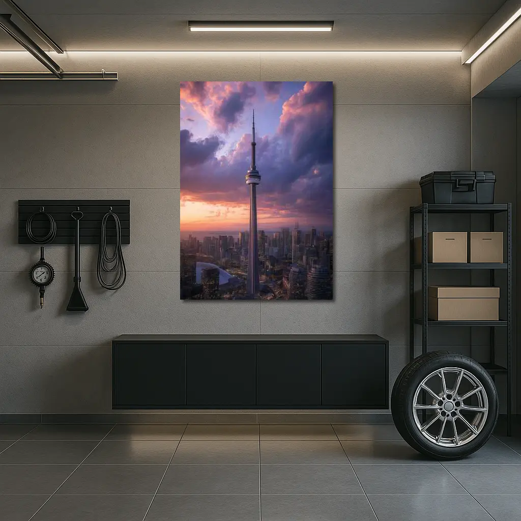 CN Tower Toronto Skyline Dramatic Sunset Sky – Wall Art