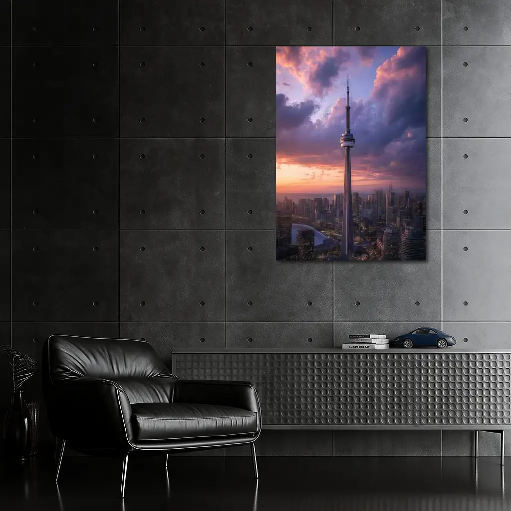 CN Tower Toronto Skyline Dramatic Sunset Sky – Wall Art