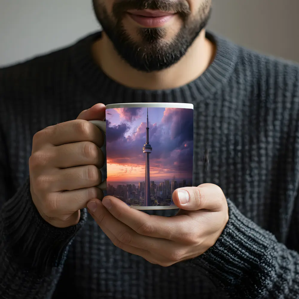 CN Tower Toronto Skyline Dramatic Sunset Sky – Mugs