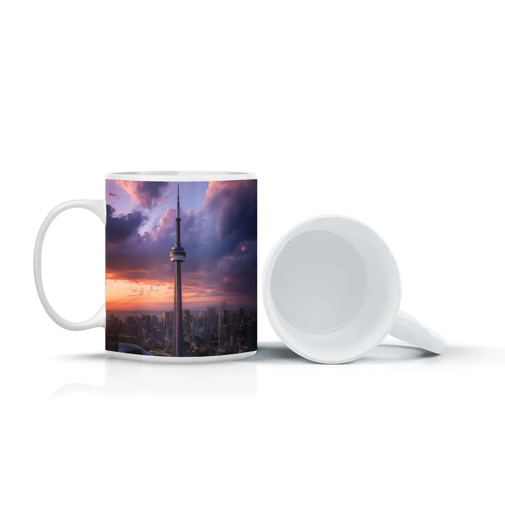 CN Tower Toronto Skyline Dramatic Sunset Sky – Mugs