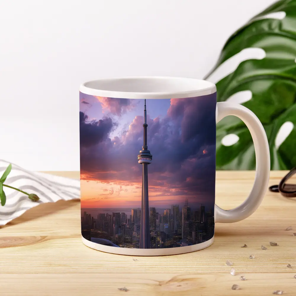 CN Tower Toronto Skyline Dramatic Sunset Sky – Mugs