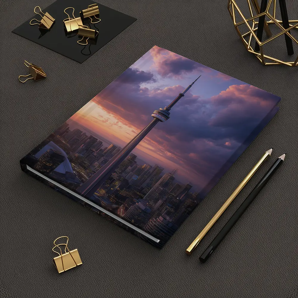 CN Tower Toronto Skyline Dramatic Sunset Sky – Notebooks