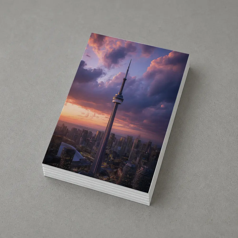 CN Tower Toronto Skyline Dramatic Sunset Sky – Postcards