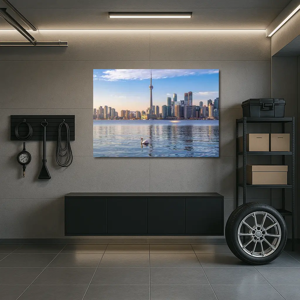 Toronto Skyline Swan on Lake Ontario – Wall Art