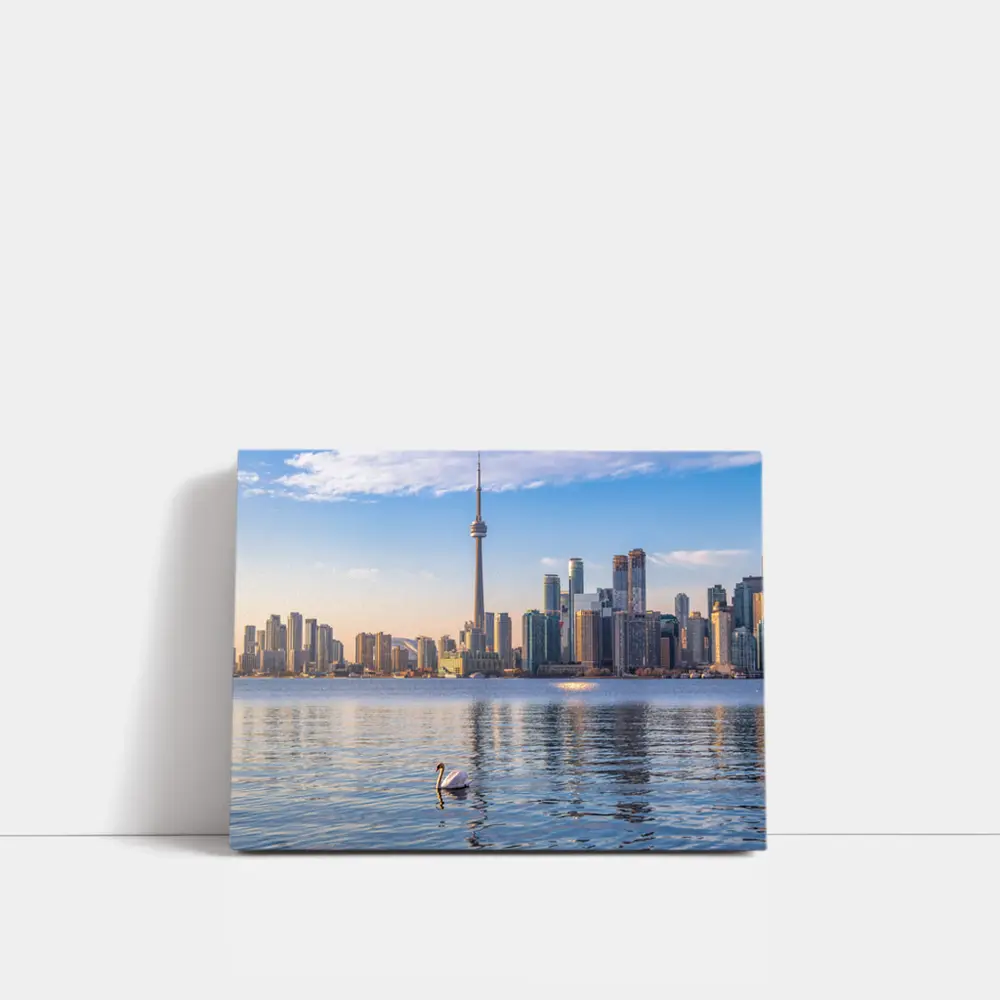 Toronto Skyline Swan on Lake Ontario – Wall Art