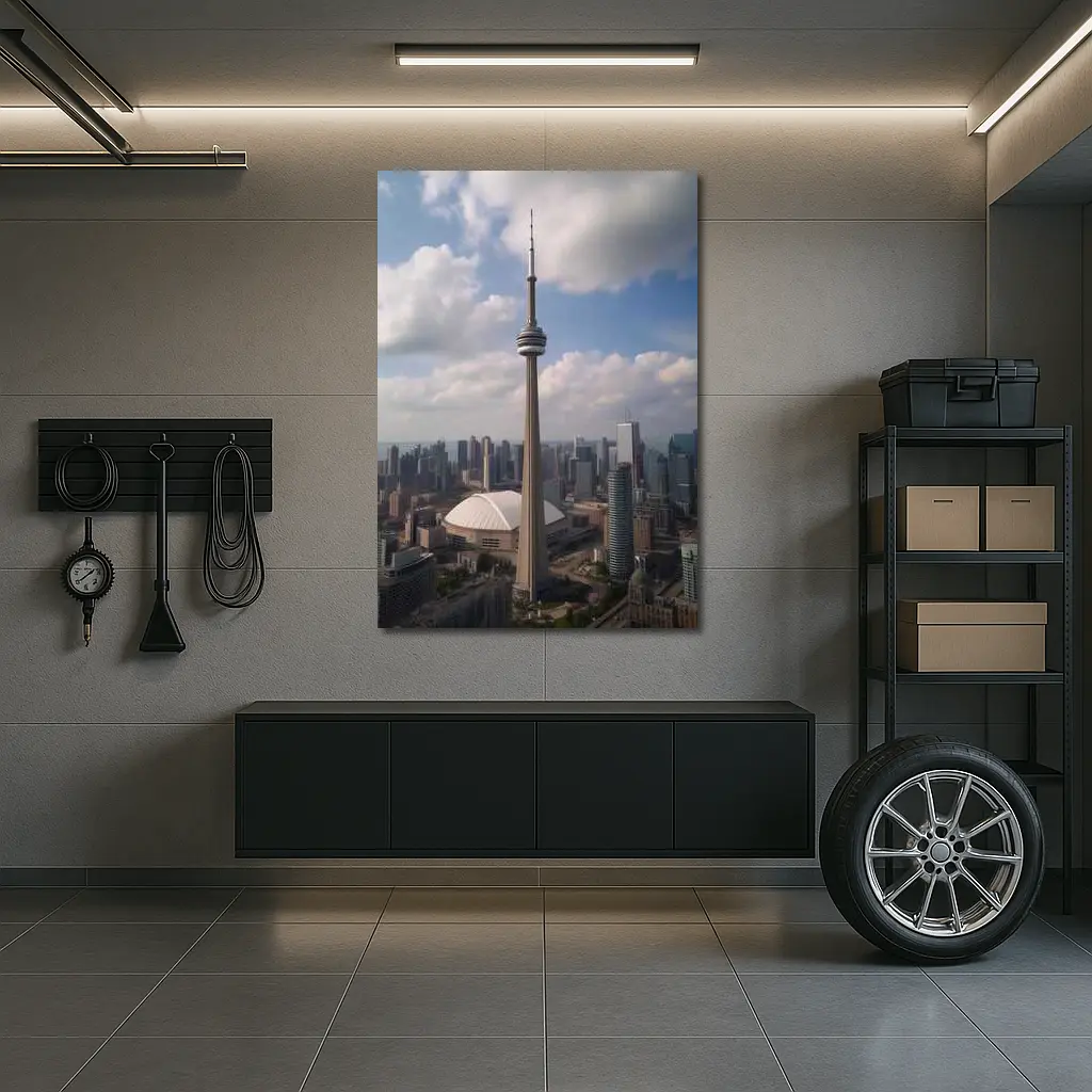 CN Tower Toronto Skyline Cloudy Day – Wall Art