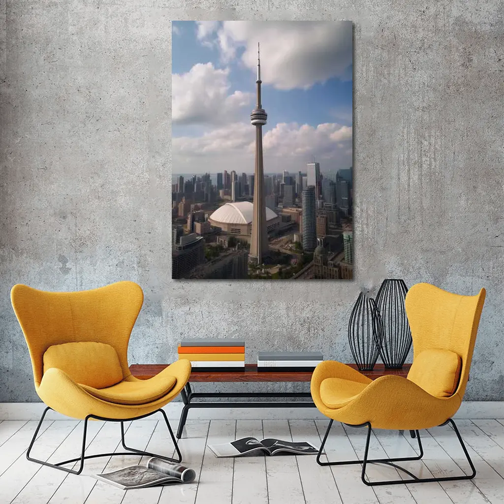 CN Tower Toronto Skyline Cloudy Day – Wall Art