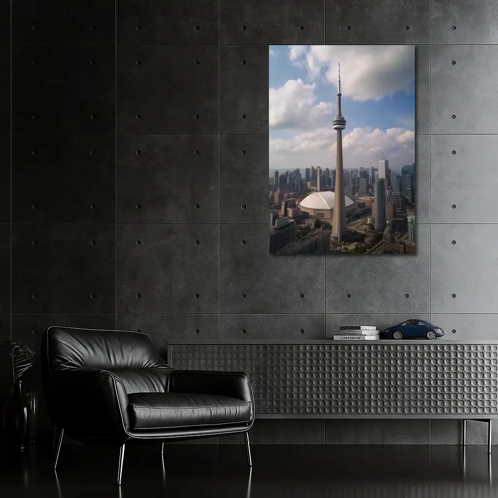 CN Tower Toronto Skyline Cloudy Day – Wall Art