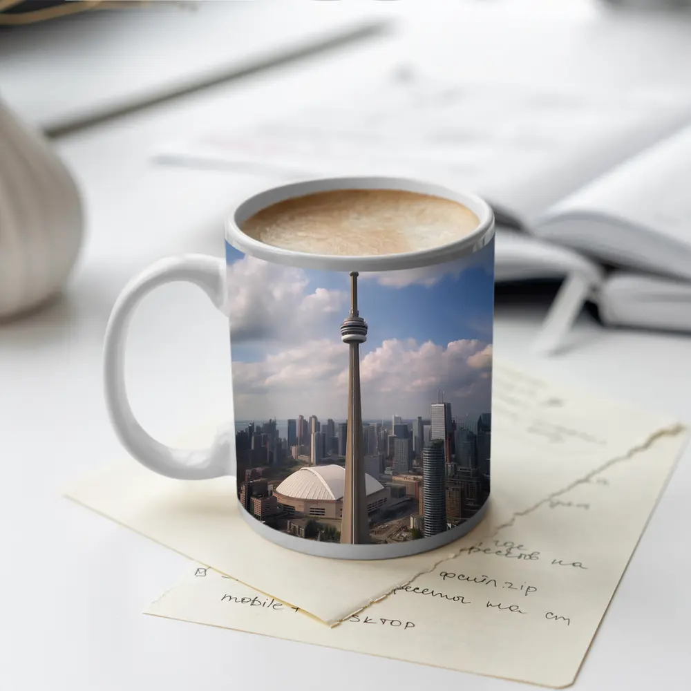 CN Tower Toronto Skyline Cloudy Day – Mugs