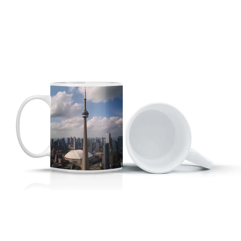 CN Tower Toronto Skyline Cloudy Day – Mugs