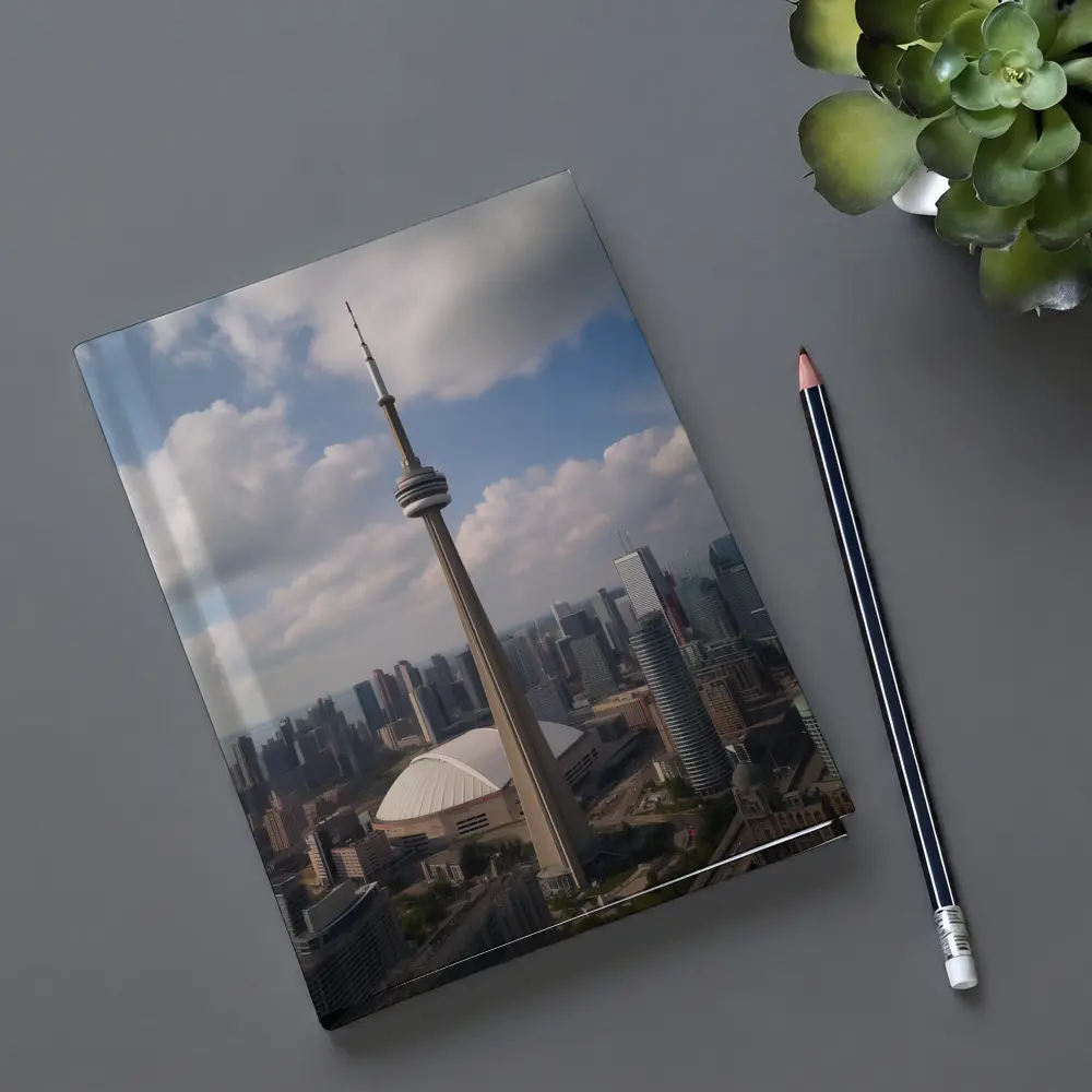 CN Tower Toronto Skyline Cloudy Day – Notebooks