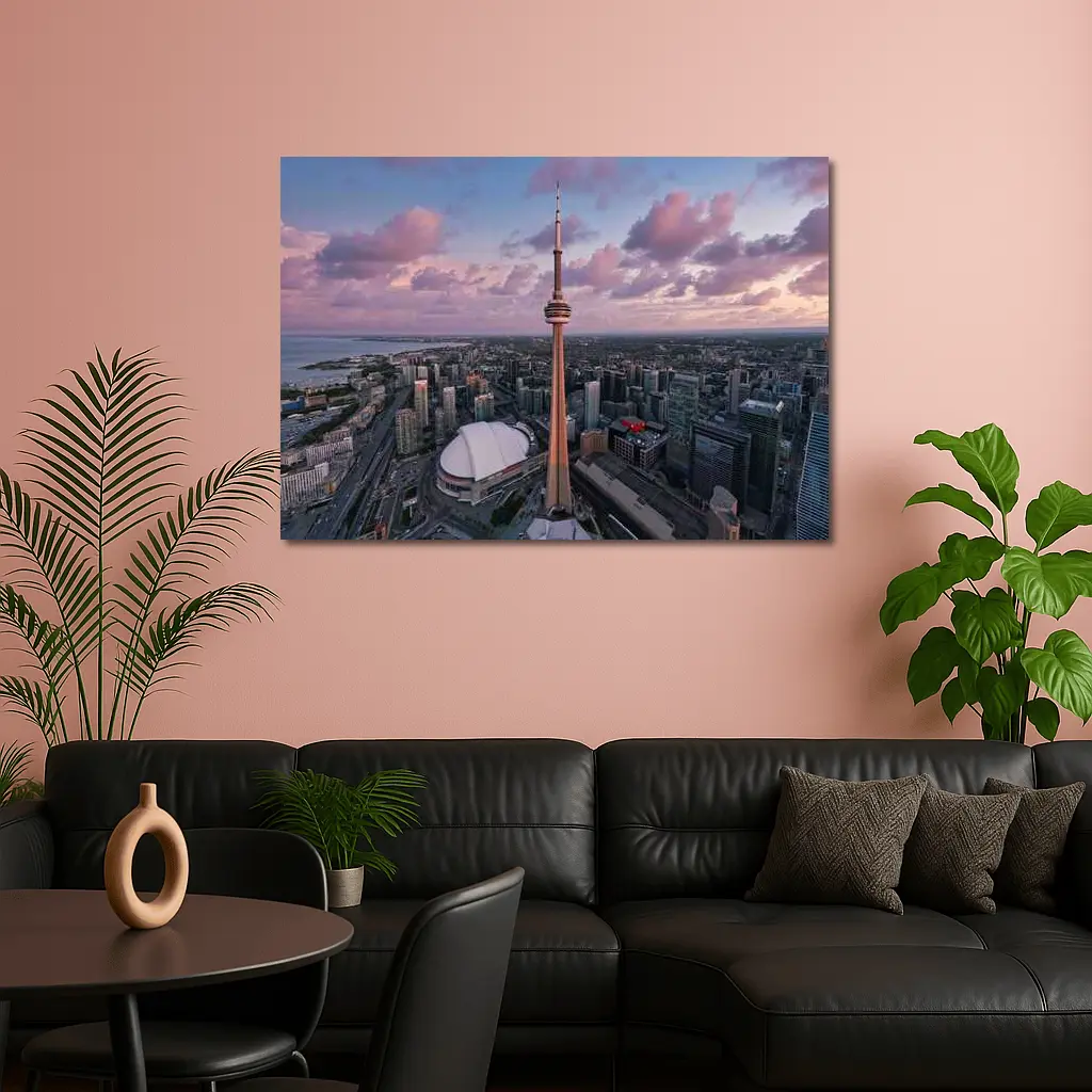 CN Tower Toronto Skyline Aerial Sunset View – Wall Art