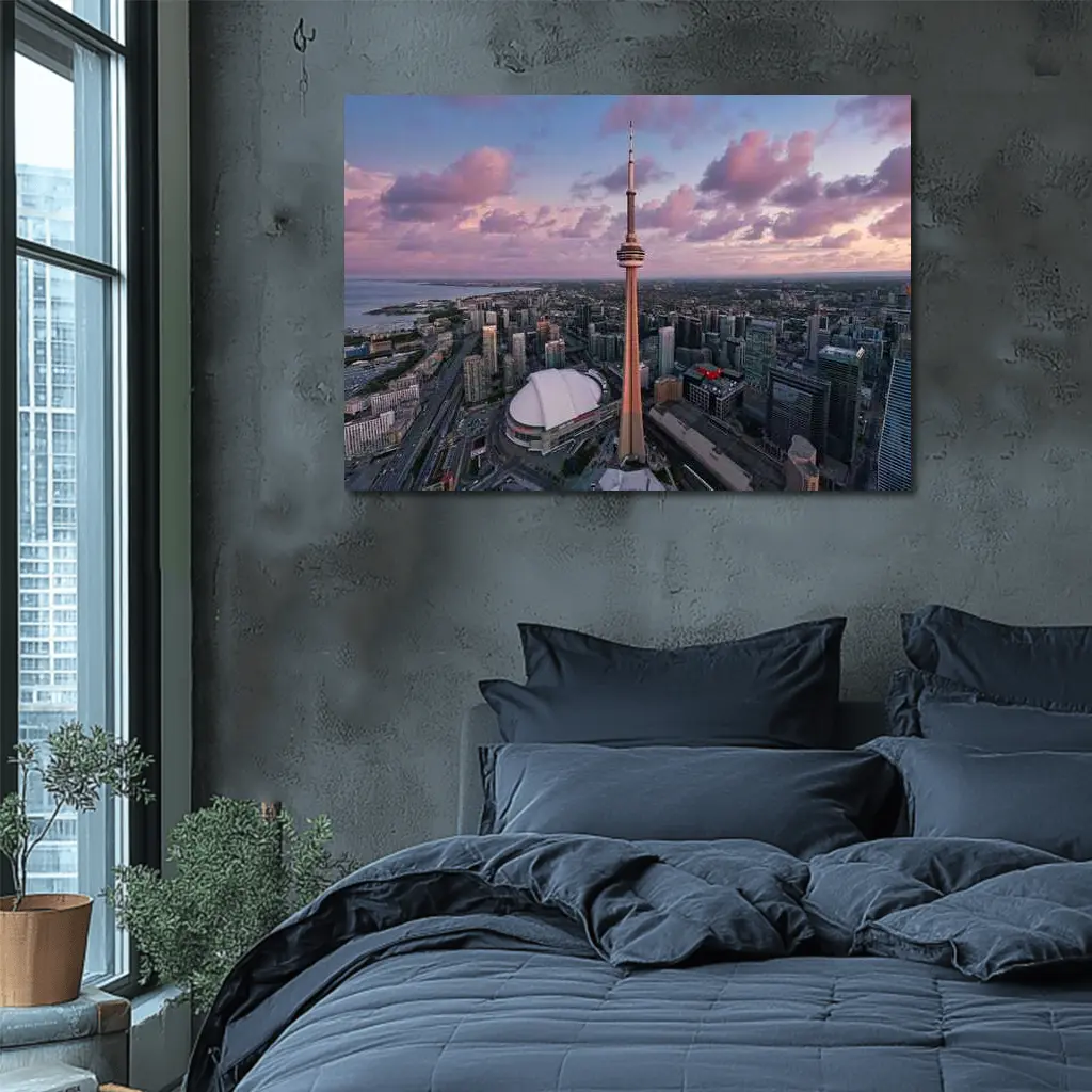 CN Tower Toronto Skyline Aerial Sunset View – Wall Art