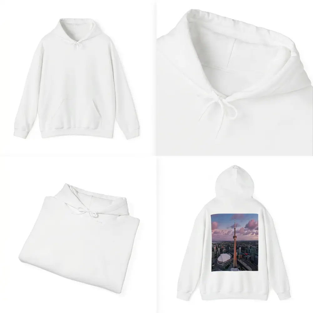 CN Tower Toronto Skyline Aerial Sunset View – Hoodies