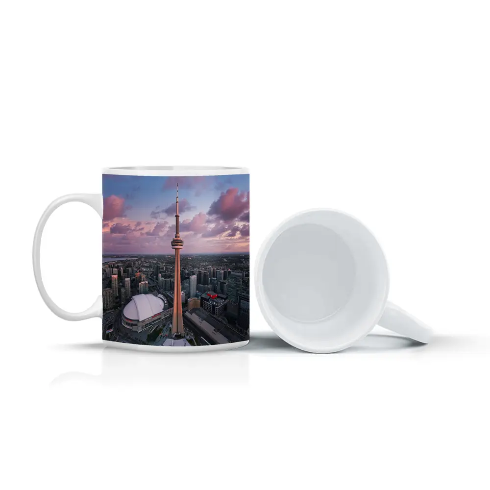 CN Tower Toronto Skyline Aerial Sunset View – Mugs