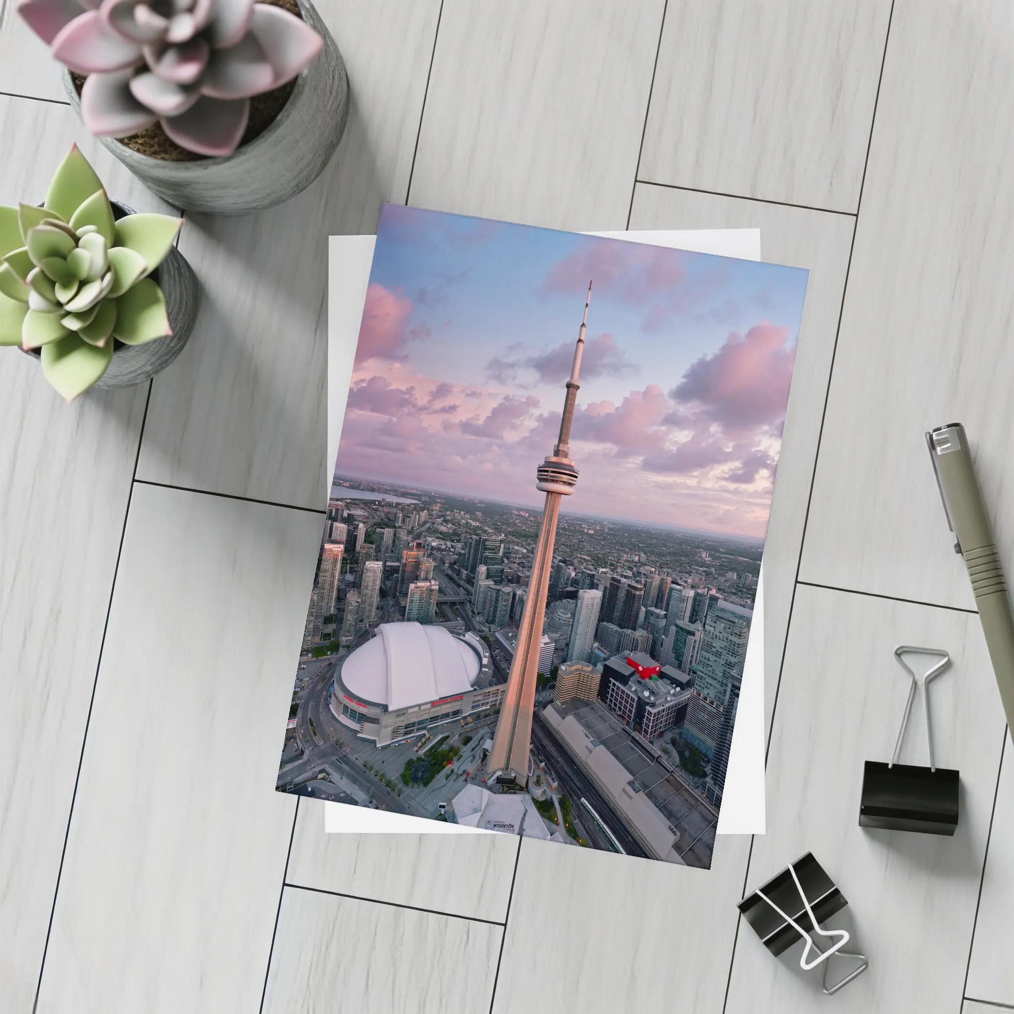 CN Tower Toronto Skyline Aerial Sunset View – Postcards