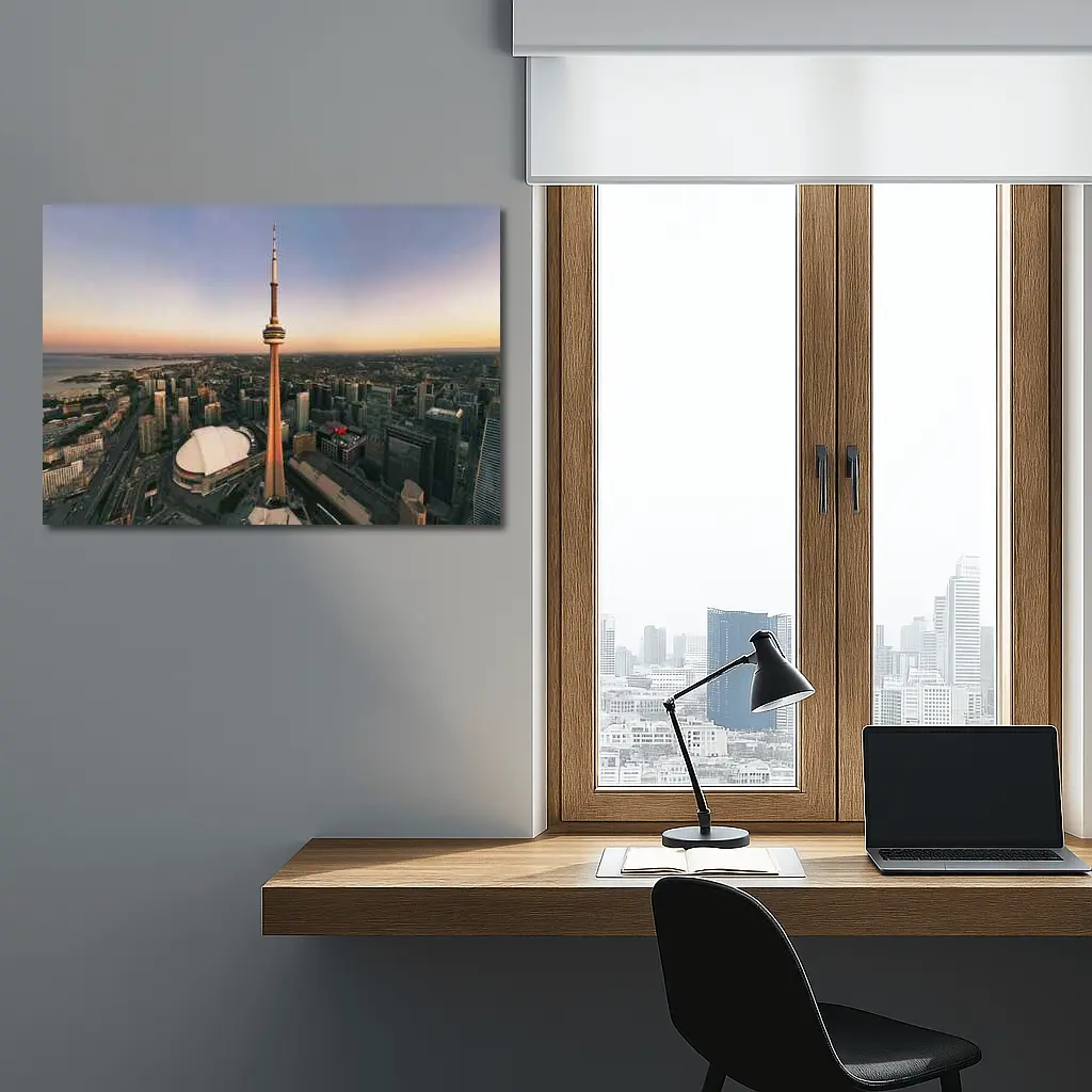 CN Tower Toronto Skyline Sunset Aerial View – Wall Art