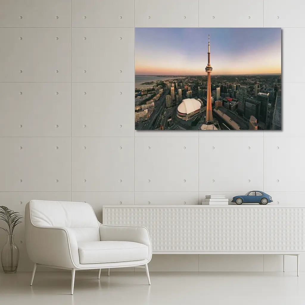 CN Tower Toronto Skyline Sunset Aerial View – Wall Art