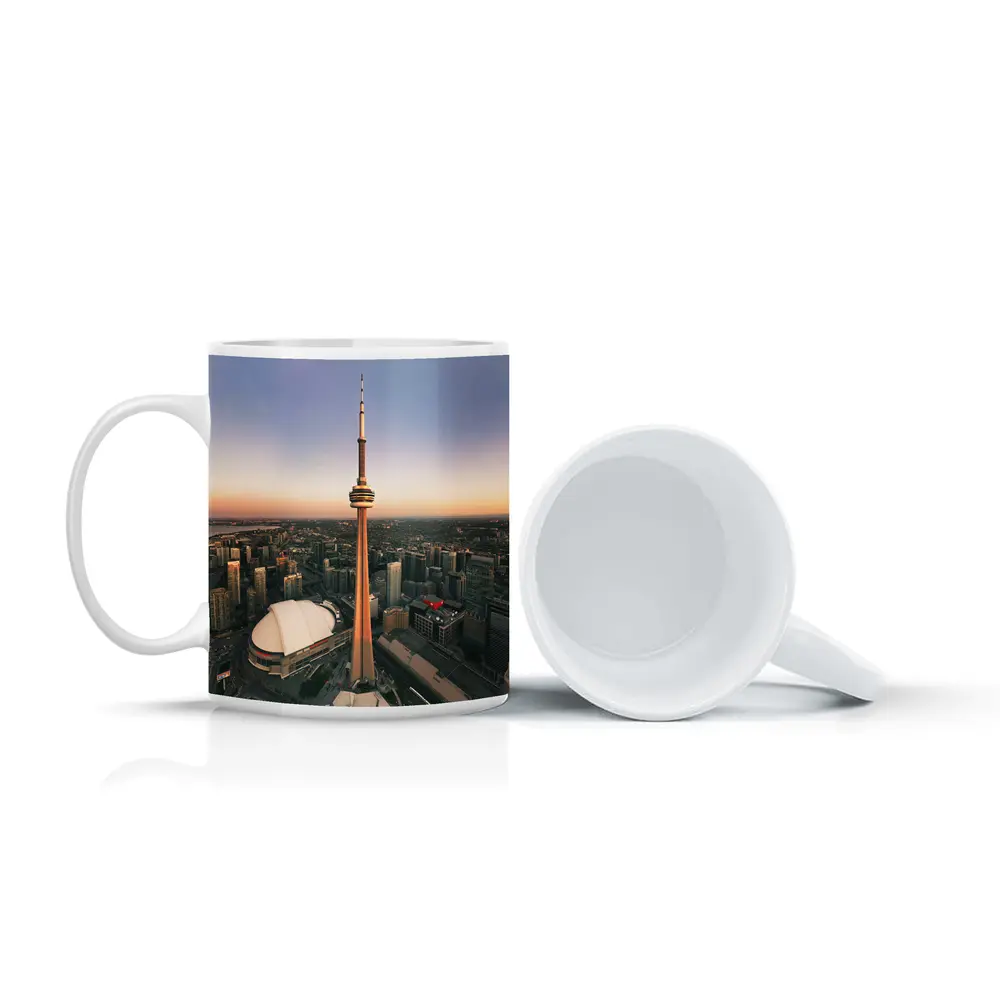 CN Tower Toronto Skyline Sunset Aerial View – Mugs
