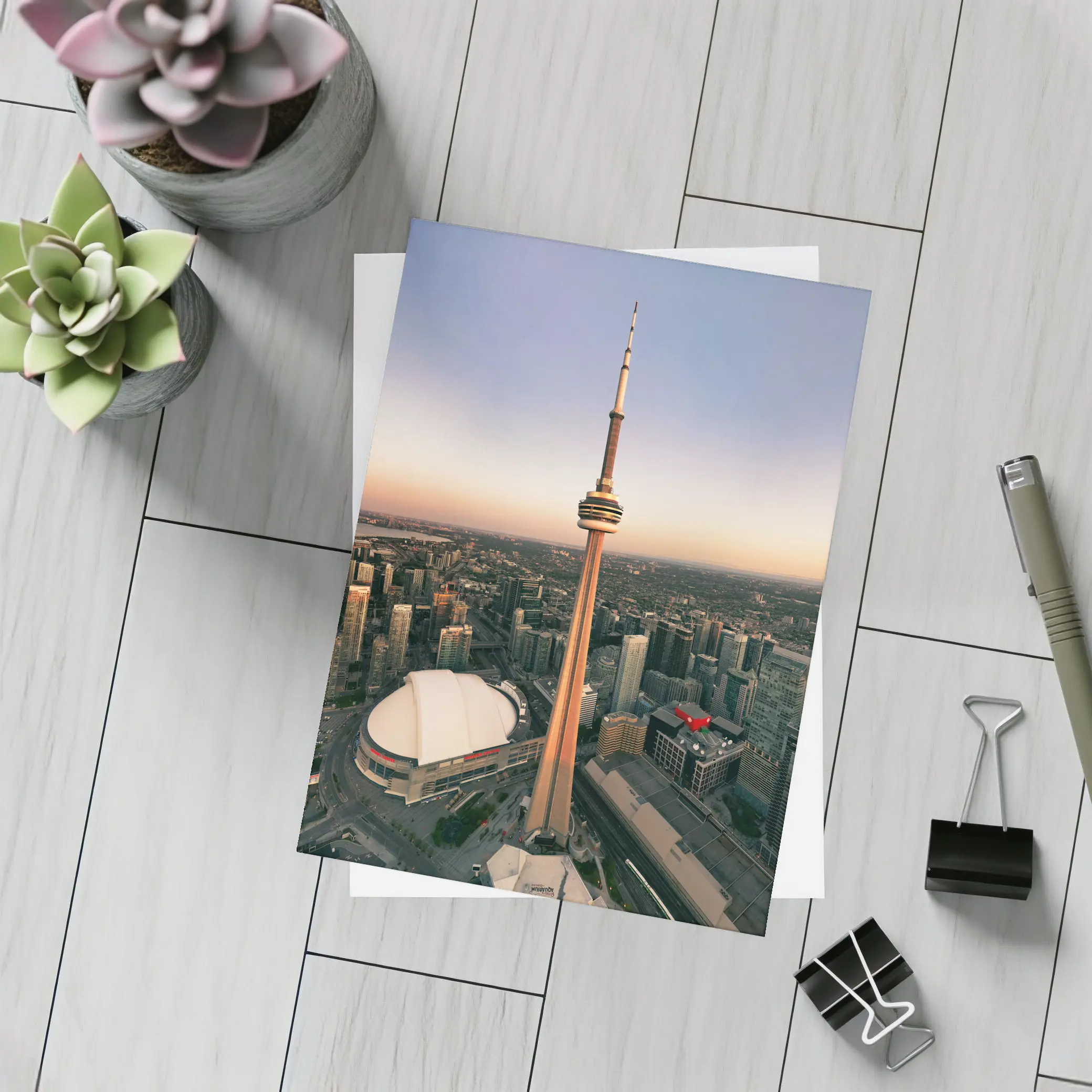 CN Tower Toronto Skyline Sunset Aerial View – Postcards
