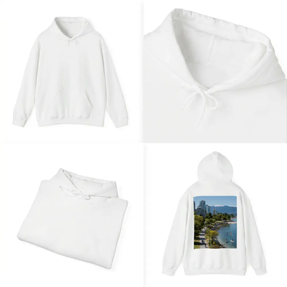 Vancouver Seawall Skyline Mountains Water View – Hoodies