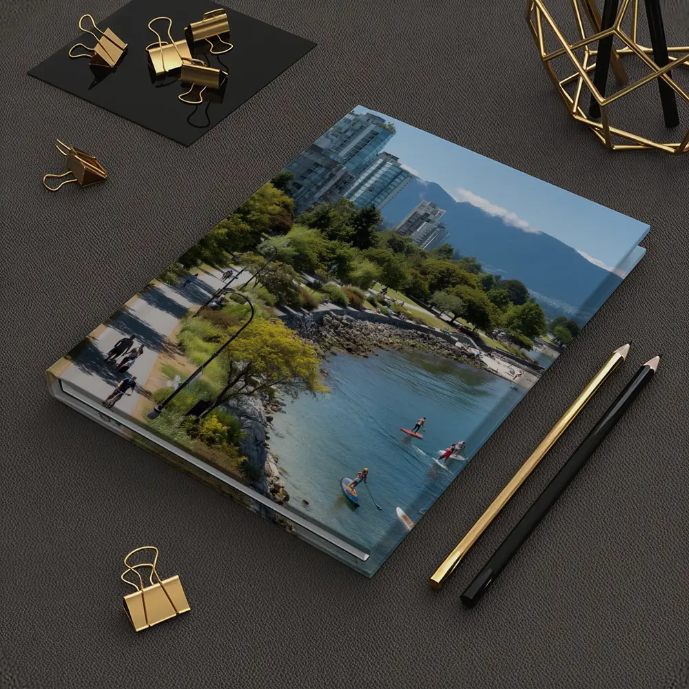 Vancouver Seawall Skyline Mountains Water View – Notebooks